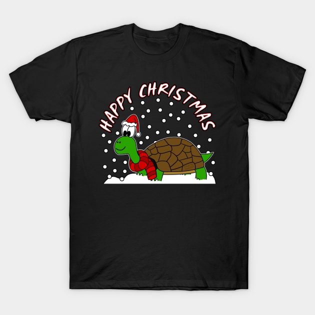 Christmas Tortoise Reptile Nature Lover Wildlife Funny T-Shirt by doodlerob